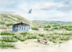 Postkarte DIN-A6 Der blaue Kiosk / Eisbude Tversted